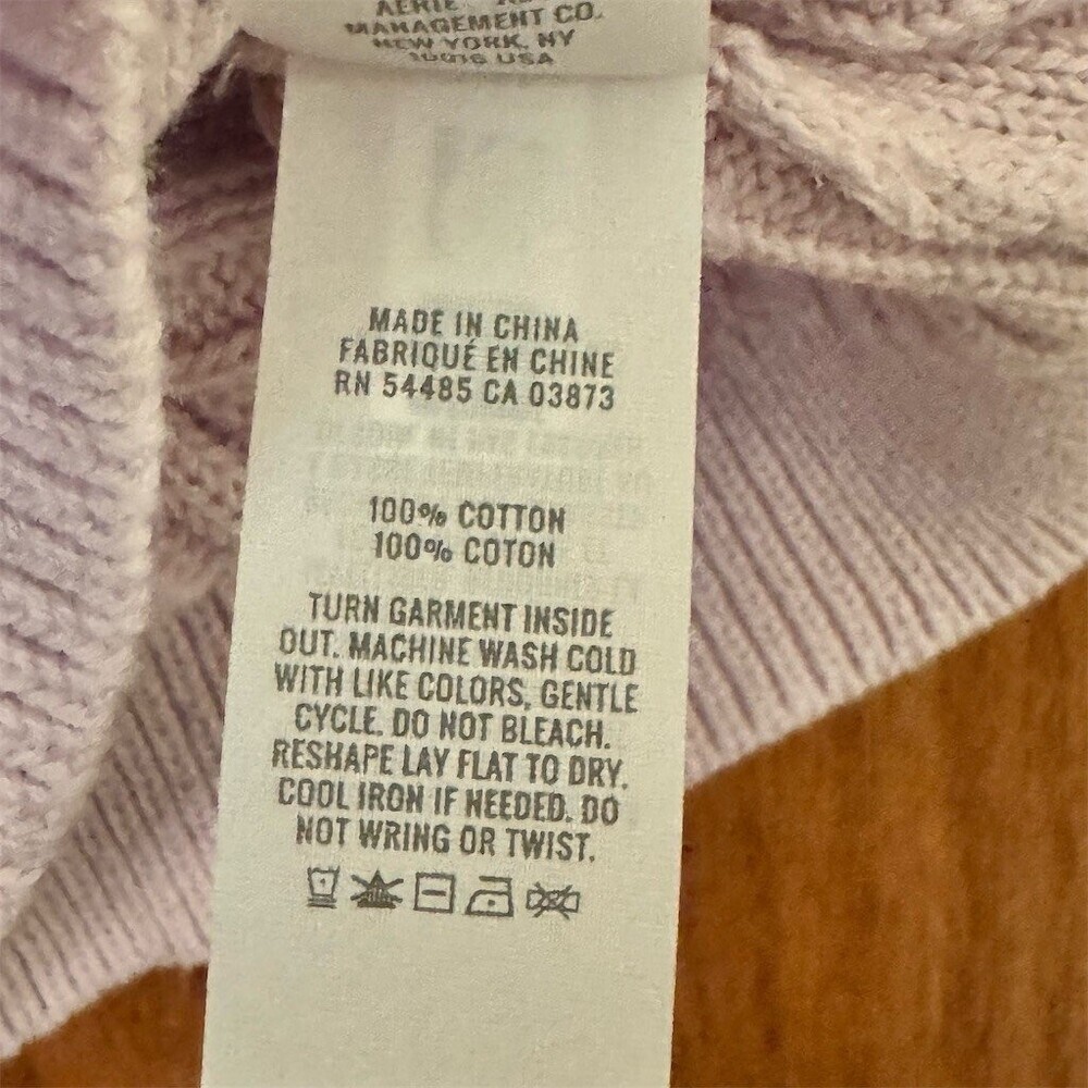 Aerie Tank Top Womens Size M Lavender Purple Ribbed Knit Cropped V-Neck New - Picture 6 of 6